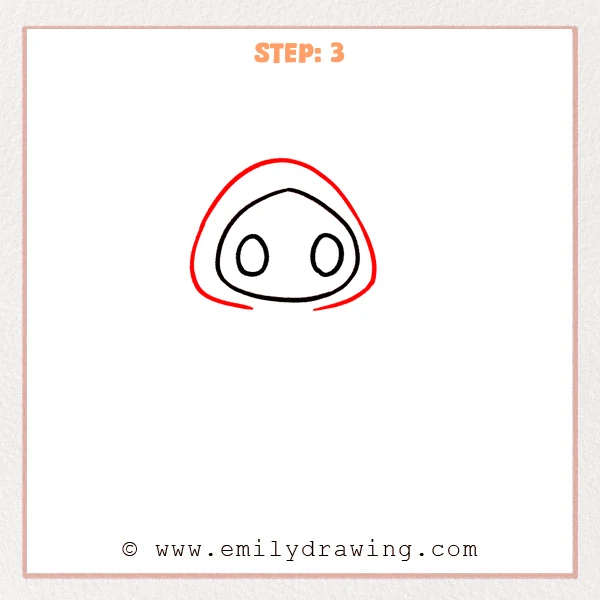 how to draw a cartoon grim reaper - The hood now has a second inner outline framing the face, with a small opening left at the bottom.